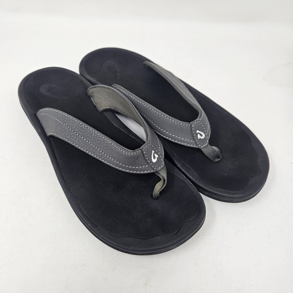 Olukai Ohana Shoes Womens 9 Flip Flops Gray Summer